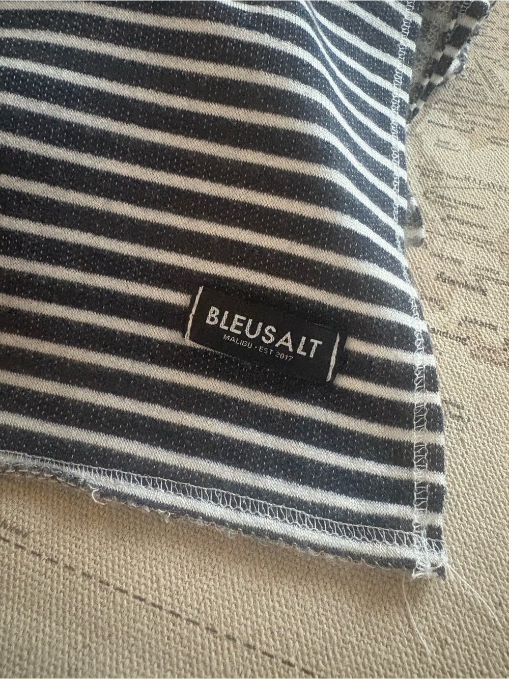 Bleusalt The Lite Wraps 1 Yard Signature Fabric Navy Stripe - Picture 5 of 9